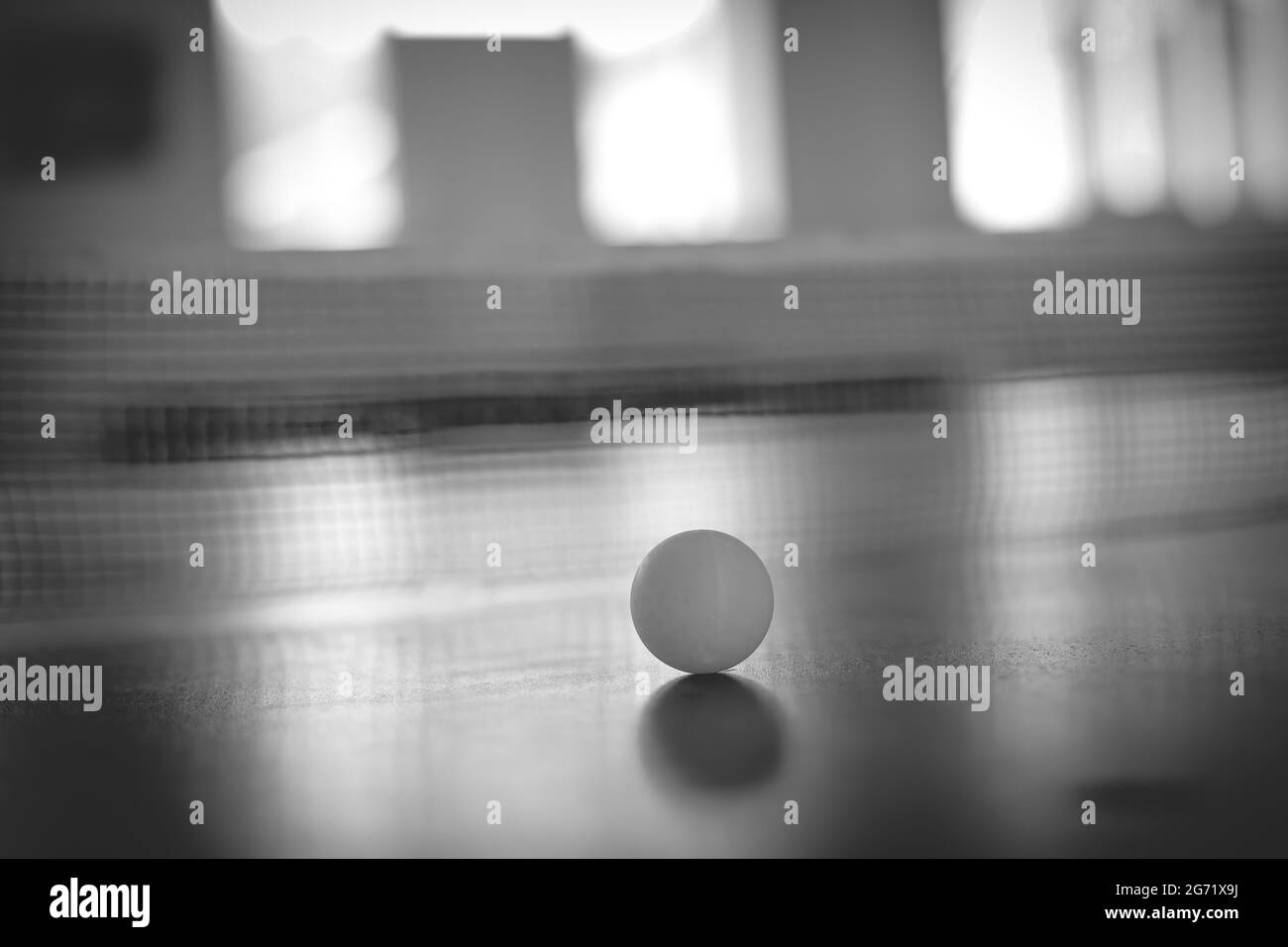 Gros plan d'une balle de tennis de table Banque D'Images
