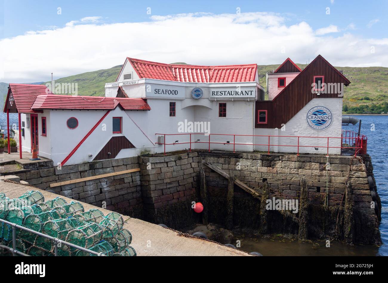 Crannog Seafood Restaurant, Town Center Pier, fort William, Highland, Écosse, Royaume-Uni Banque D'Images