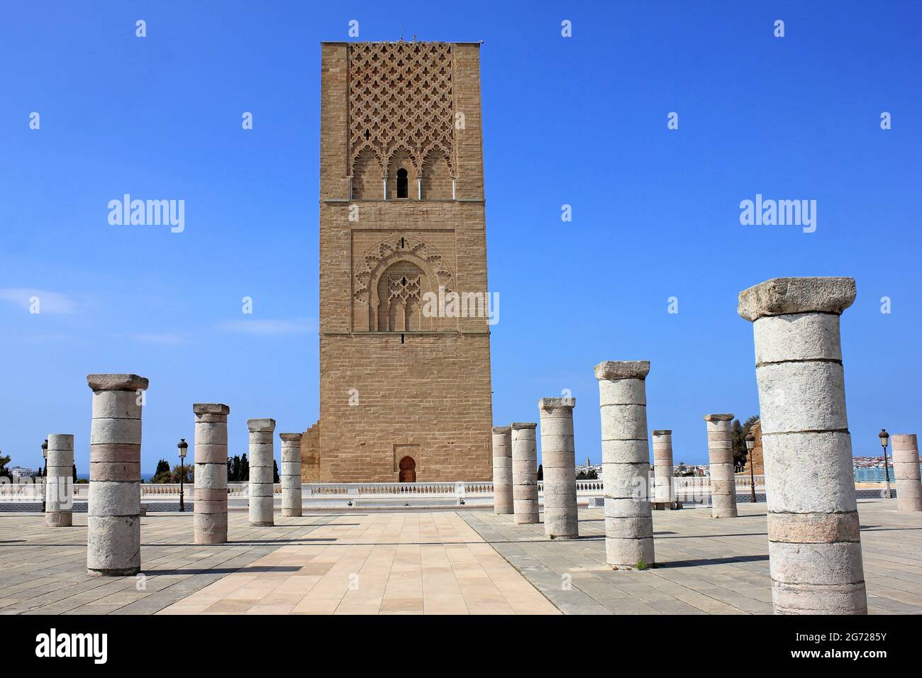 Tour Hassan alias Tour Hassan, Rabat, Maroc Banque D'Images