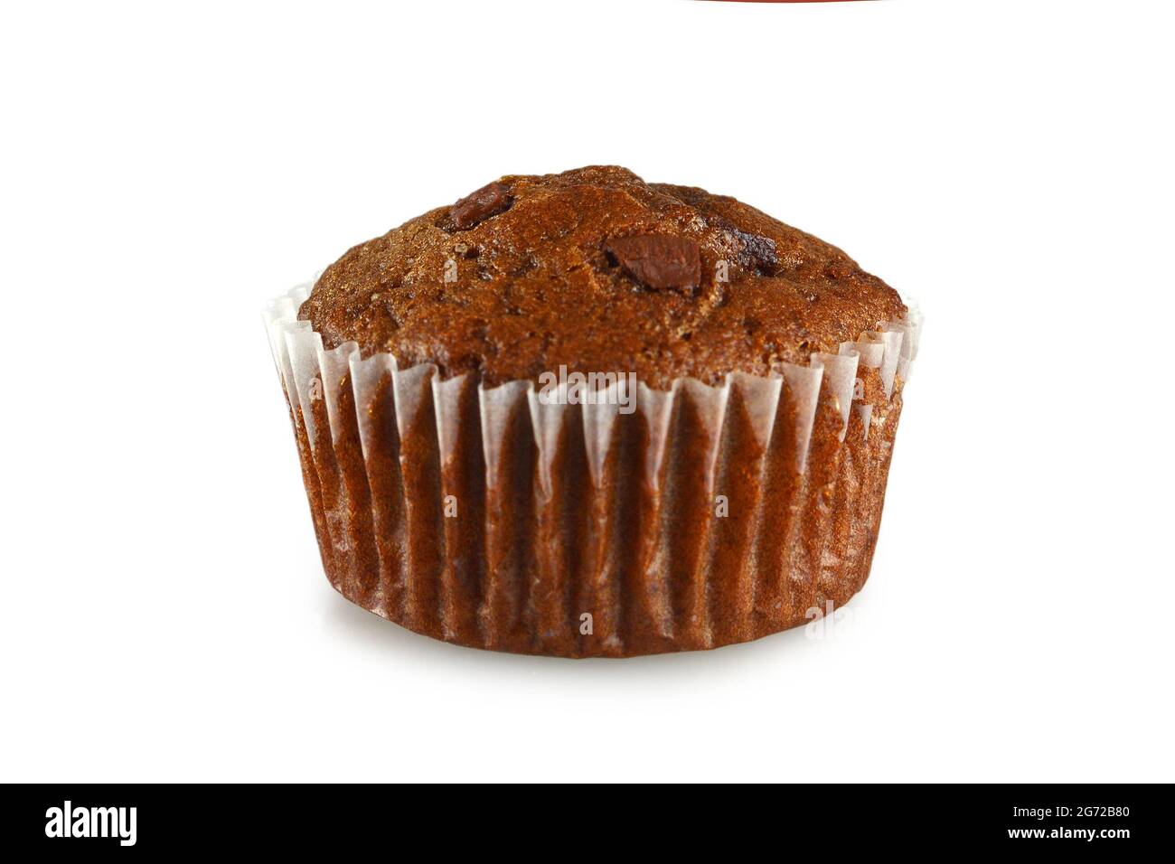 Cupcake chocolat isolé sur fond blanc Banque D'Images