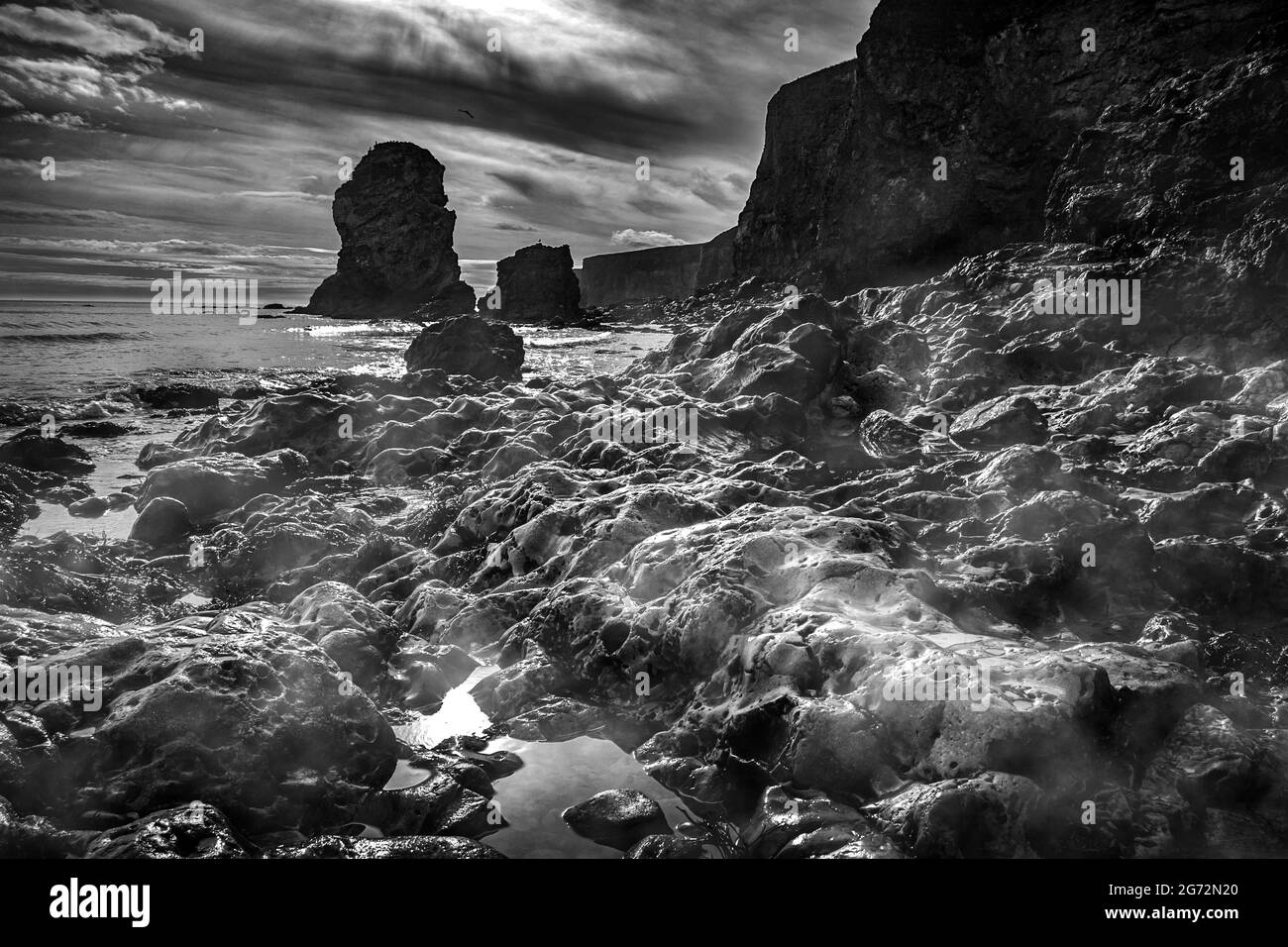 Marsden Bay (brume) Banque D'Images