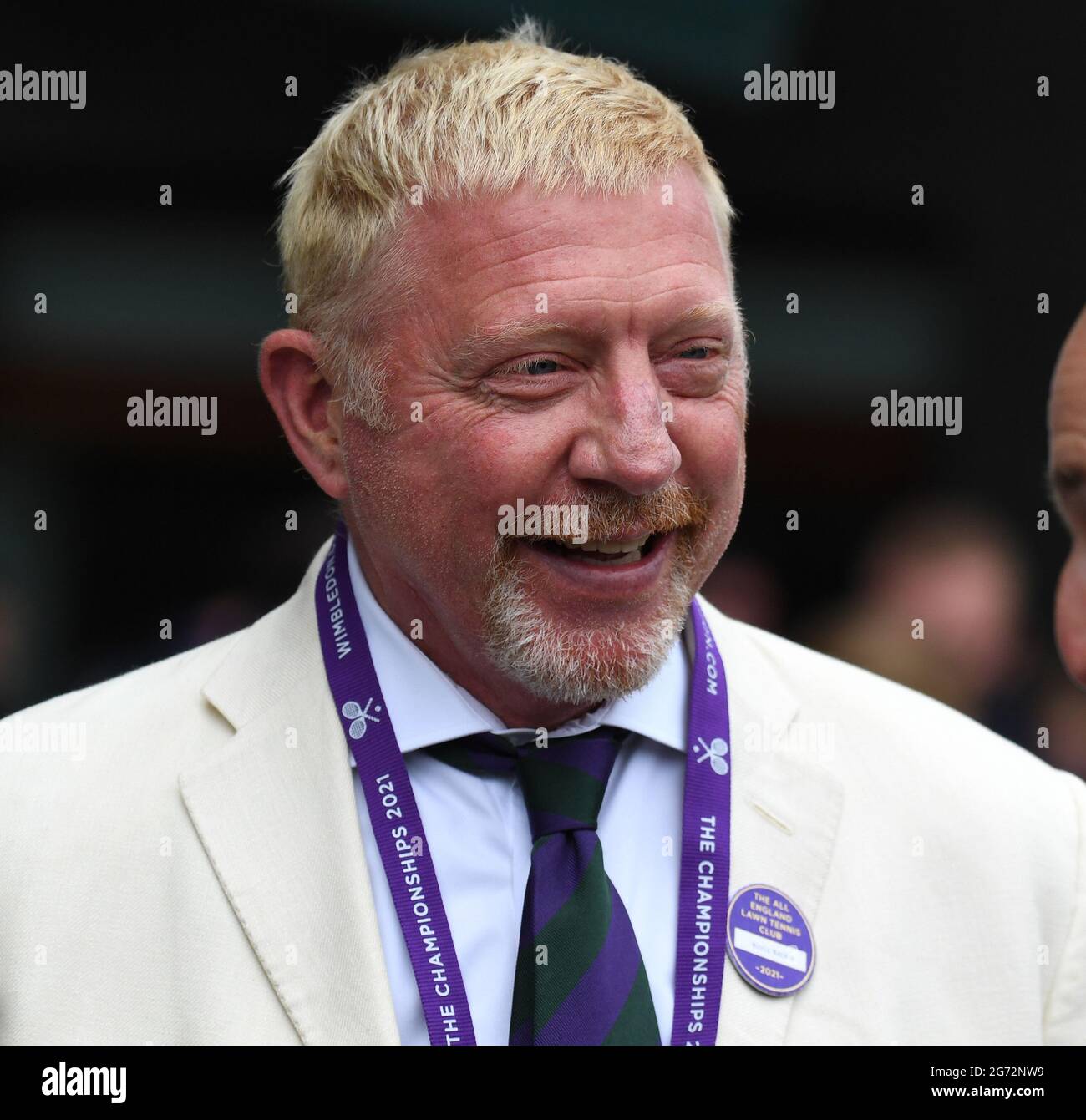 Londres, GBR. 10 juillet 2021. London Wimbledon Championships Day 12 10/07/2021 Boris Becker Credit: Roger Parker/Alay Live News Banque D'Images