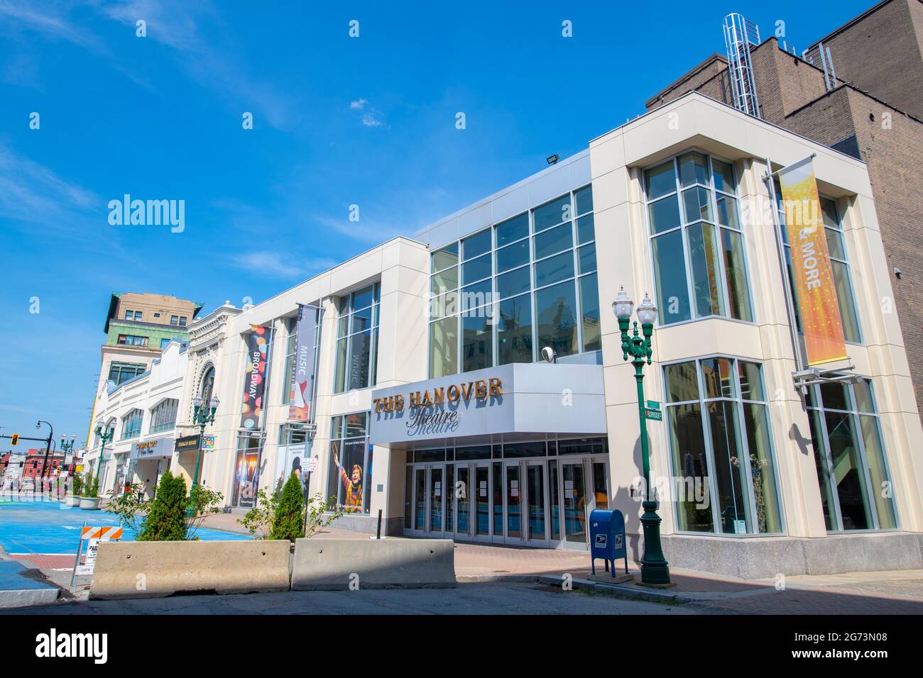 Hanover Theatre at Franklin Square, 2 Southbridge Street, main Street, dans le centre-ville de Worcester, Massachusetts, États-Unis. Banque D'Images