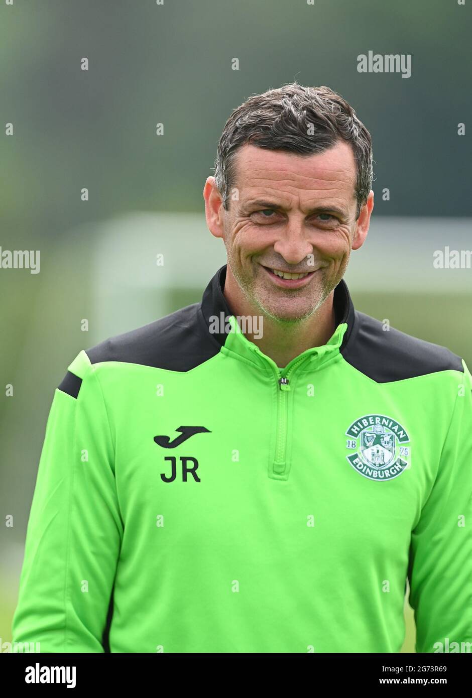 Tranent, Ormiston, East Lothian.Scotland. Royaume-Uni .3 juillet 21 Hibernian vs Dunfermline match amical avant la saison. Directeur du FC Hibernian, Jack Ross 2021-2 Banque D'Images