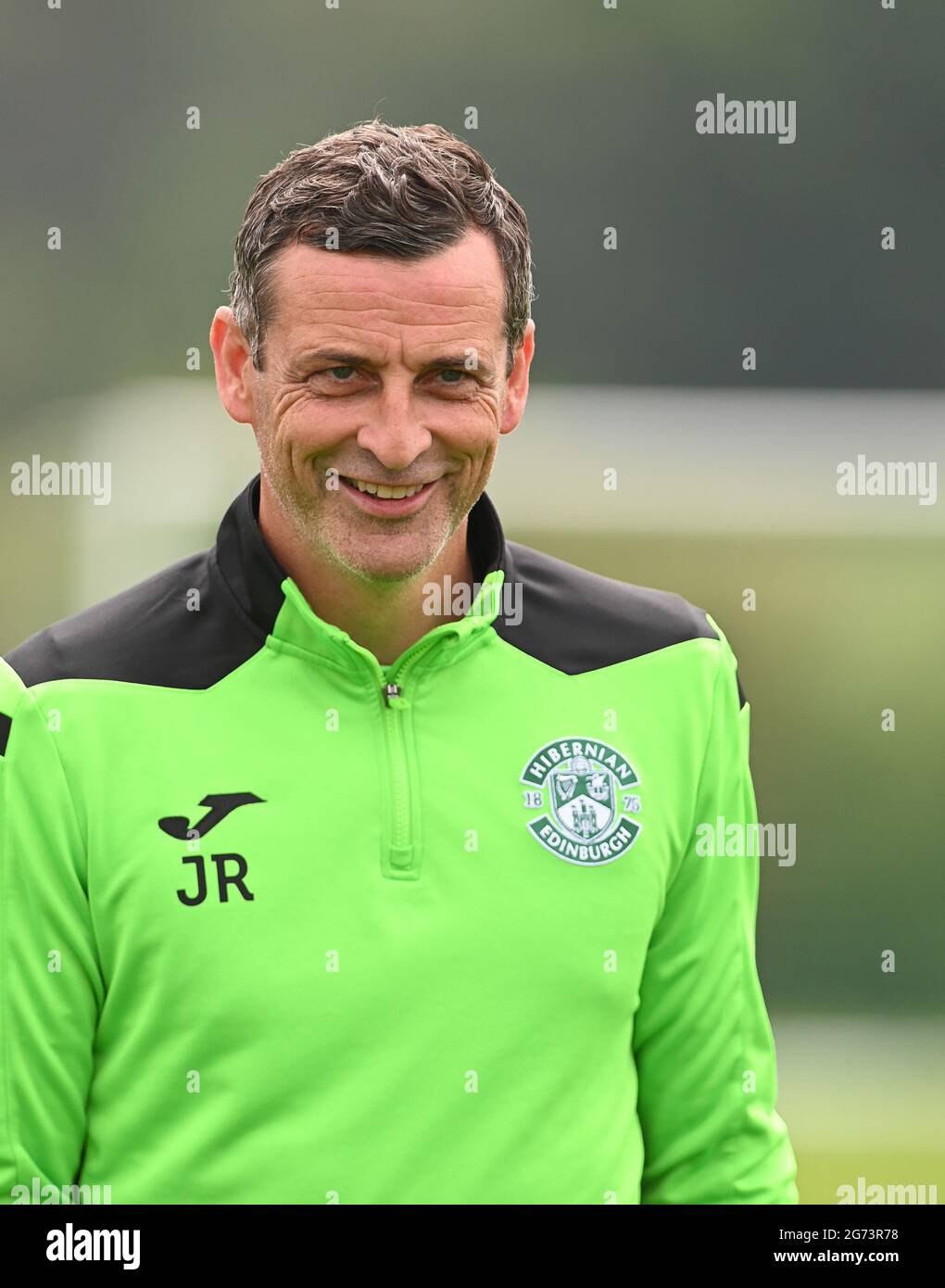 Tranent, Ormiston, East Lothian.Scotland. Royaume-Uni .3 juillet 21 Hibernian vs Dunfermline match amical avant la saison. Directeur du FC Hibernian, Jack Ross 2021-2 Banque D'Images
