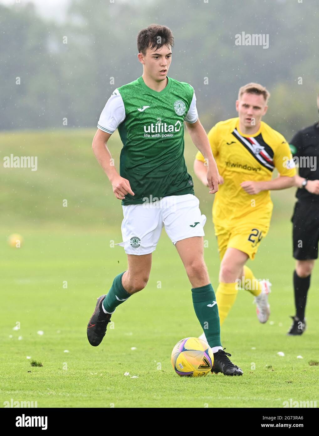 Tranent, Ormiston, East Lothian.Scotland. Royaume-Uni .3 juillet 21 Hibernian vs Dunfermline match amical avant la saison. Steven Bradley de Hibernian FC 2021-202 Banque D'Images