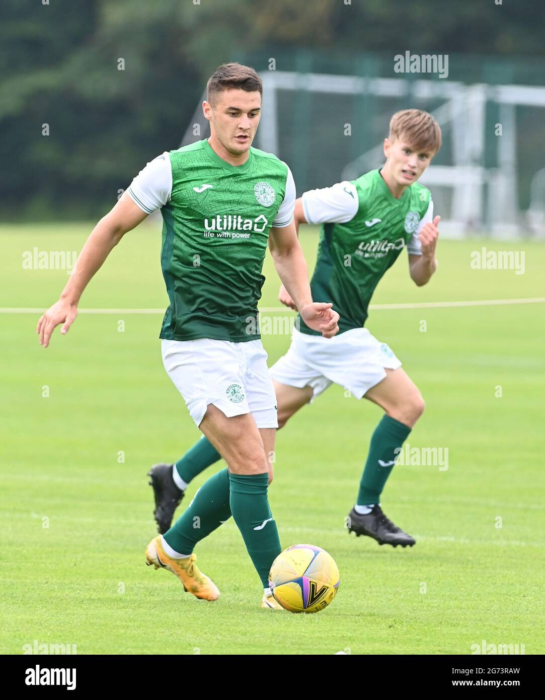 Tranent, Ormiston, East Lothian.Scotland. Royaume-Uni .3 juillet 21 Hibernian vs Dunfermline match amical avant la saison. Kyle Magennis de Hibernian FC 2021-202 Banque D'Images