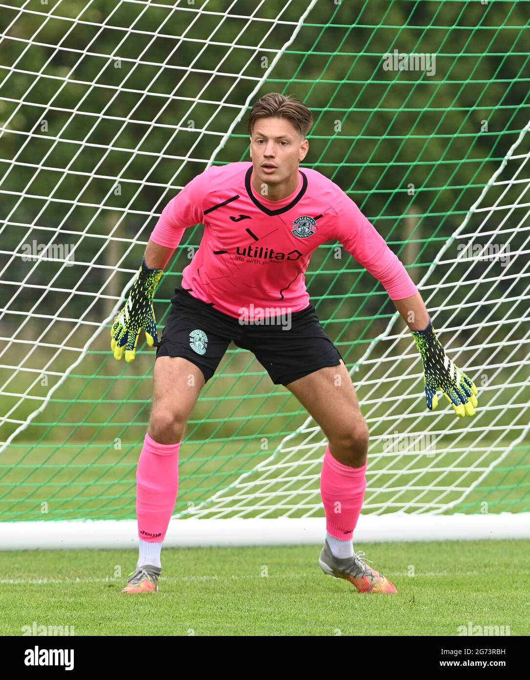 Tranent, Ormiston, East Lothian.Scotland. Royaume-Uni .3 juillet 21 Hibernian vs Dunfermline match amical avant la saison. Kevin Dabrowski de Hibernian 2021-202 Banque D'Images