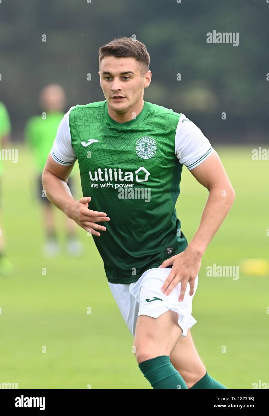 Tranent, Ormiston, East Lothian.Scotland. Royaume-Uni .3 juillet 21 Kyle Magennis de Hibernian FC 2021-2022 Banque D'Images