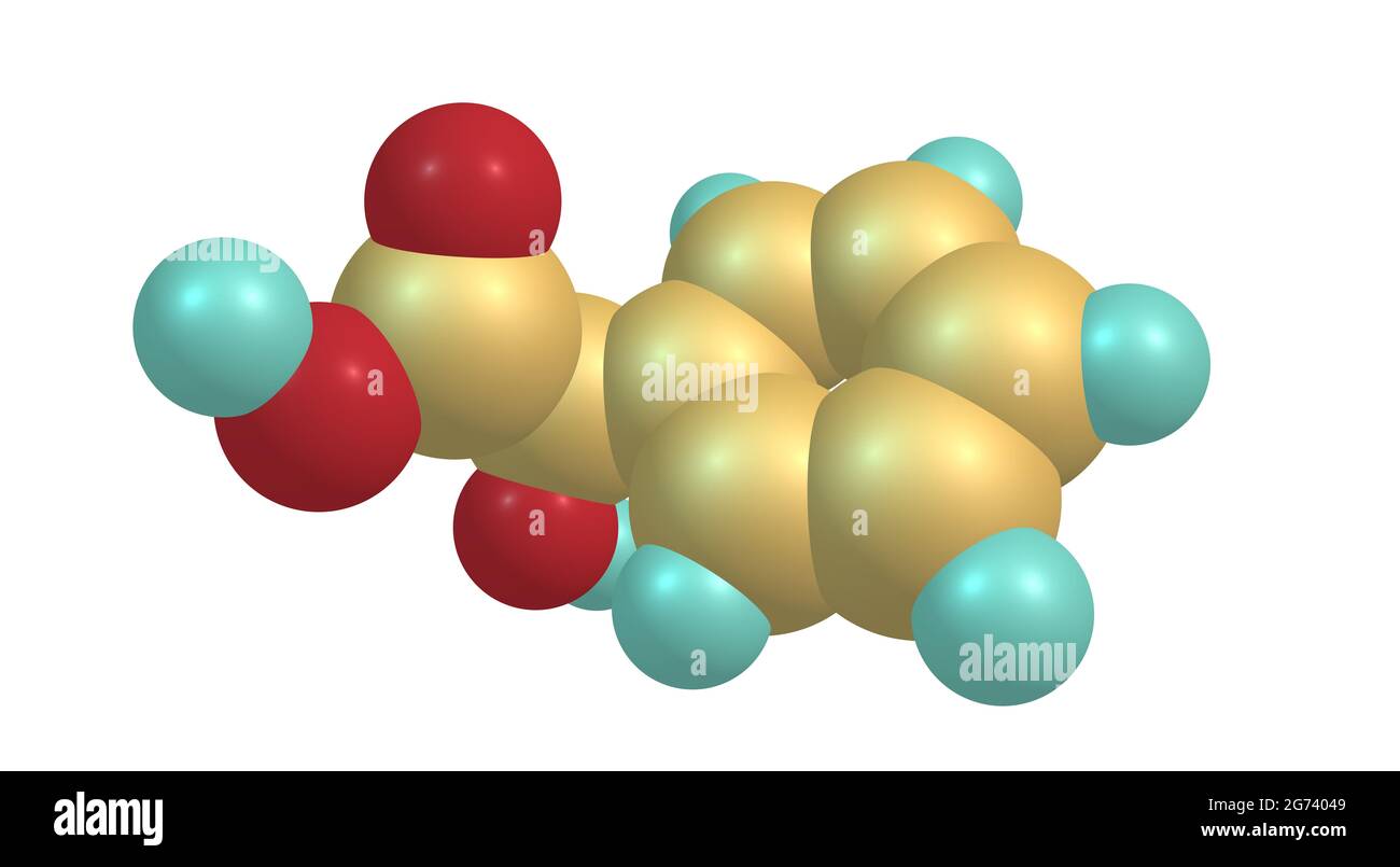 L'acide mandélique est un acide alpha hydroxy aromatique. C'est un solide  cristallin blanc soluble dans l'eau et les solvants organiques polaires.  illustration 3d Photo Stock - Alamy