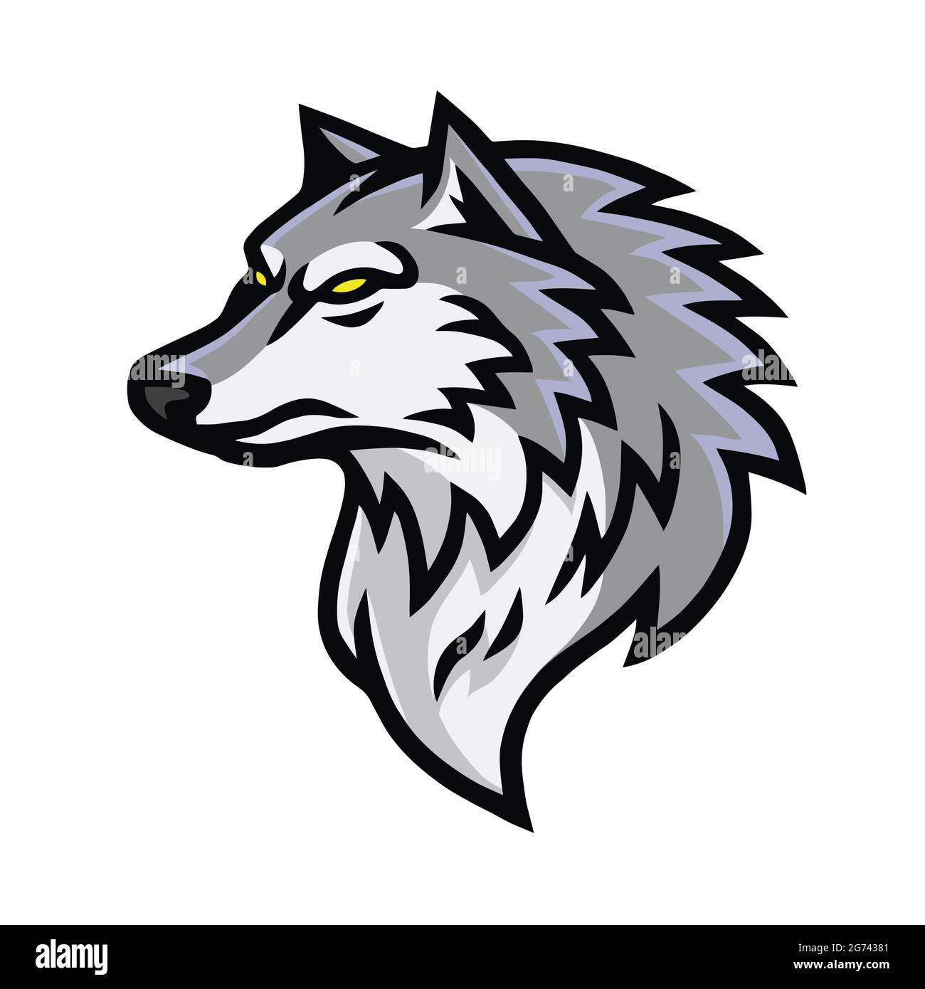 Conception Du Logo De La Tête De Loup Illustration de Vecteur -  Illustration du enroué, emblème: 229144552