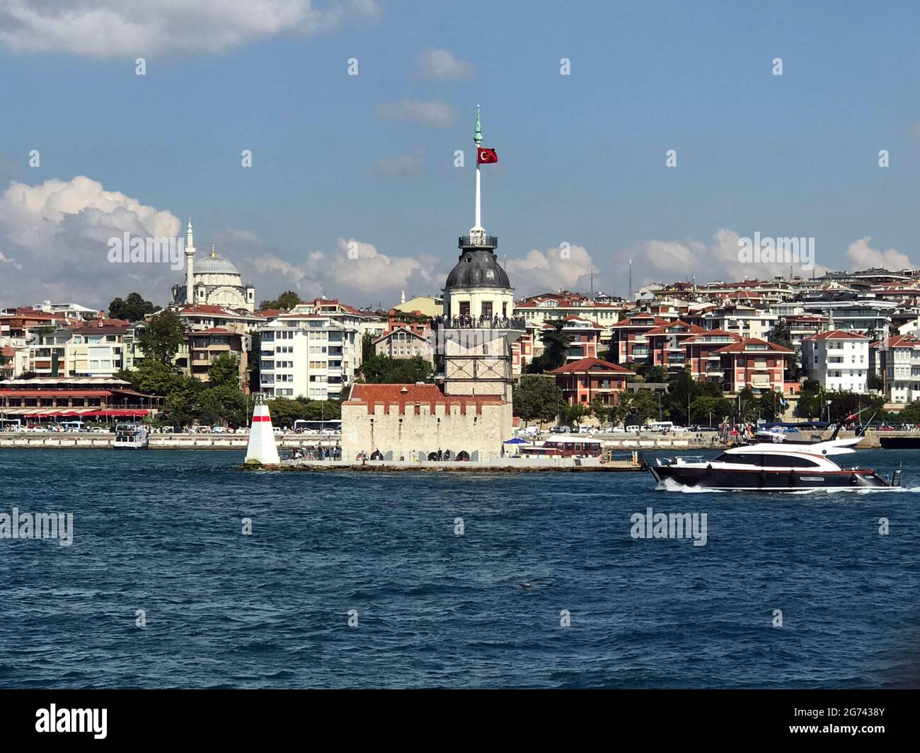 Tour Maidens dans la mer de Bosporus à Istanbul, Turquie Banque D'Images