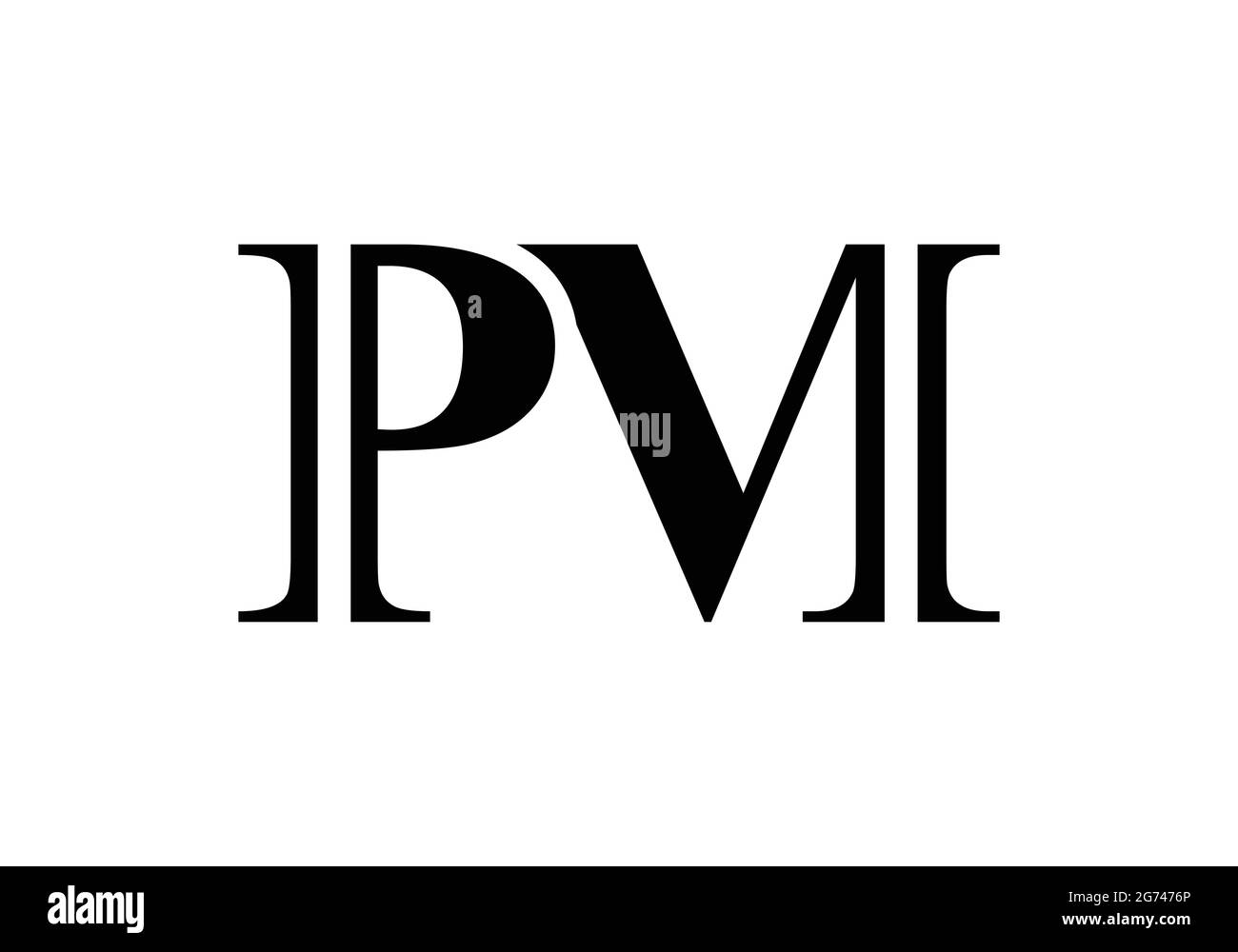 Lettre initiale du monogramme logo PM Design modèle vectoriel lettre P M logo Design pour cabinet d'avocats et conseiller juridique Société Illustration de Vecteur