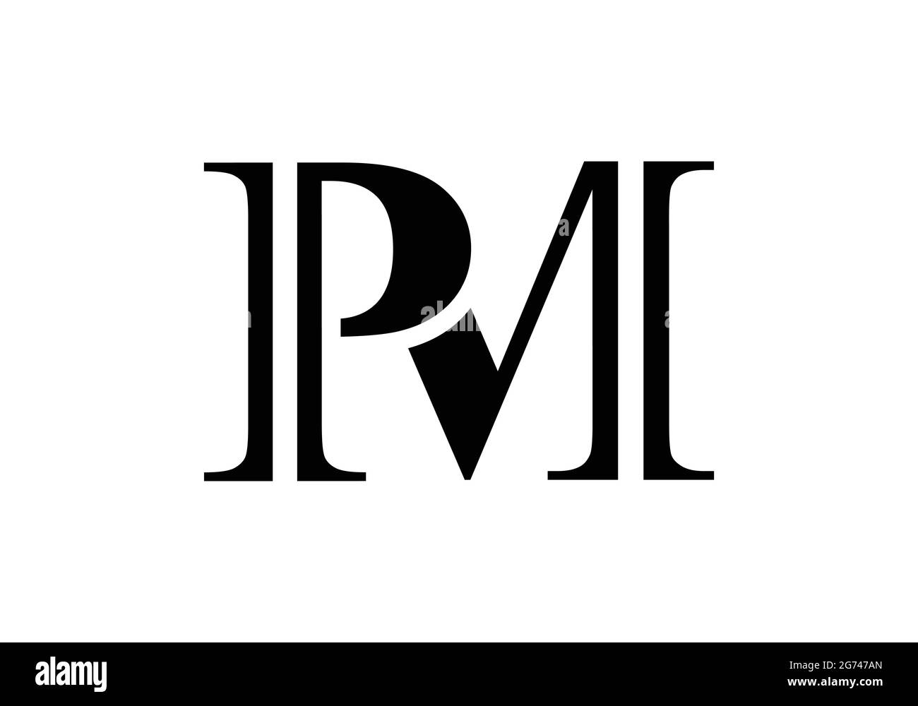 Lettre initiale du monogramme logo PM Design modèle vectoriel lettre P M logo Design pour cabinet d'avocats et conseiller juridique Société Illustration de Vecteur
