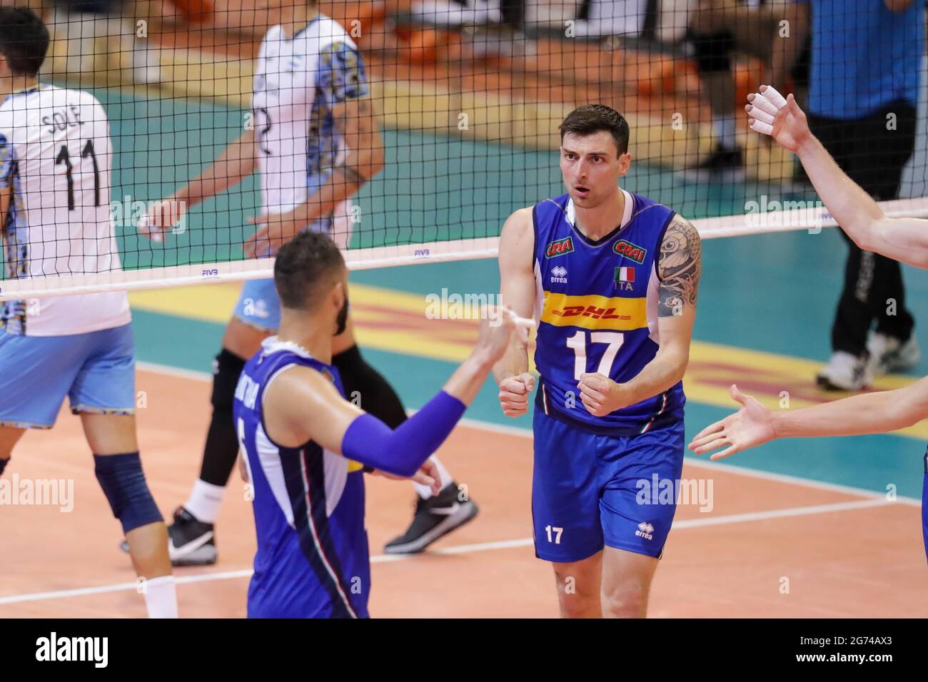 Simone Anzani (Italie) lors du match amical 2021 - Italie contre Argentine, équipe nationale italienne de volley-ball, Cisterna, - photo .LiveMedia/Luigi Mariani Banque D'Images