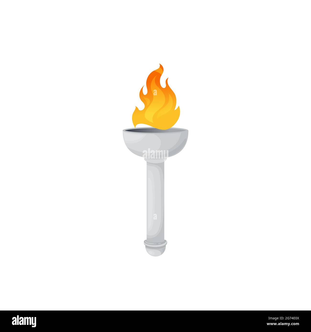 Lampe torche ou lanterne à flamme, ancienne lumière brûlante en bâton de  marbre, icône vectorielle. Torche ou feu de feu grec médiéval, dieux  Olympus et jeux de sport victo Image Vectorielle Stock -