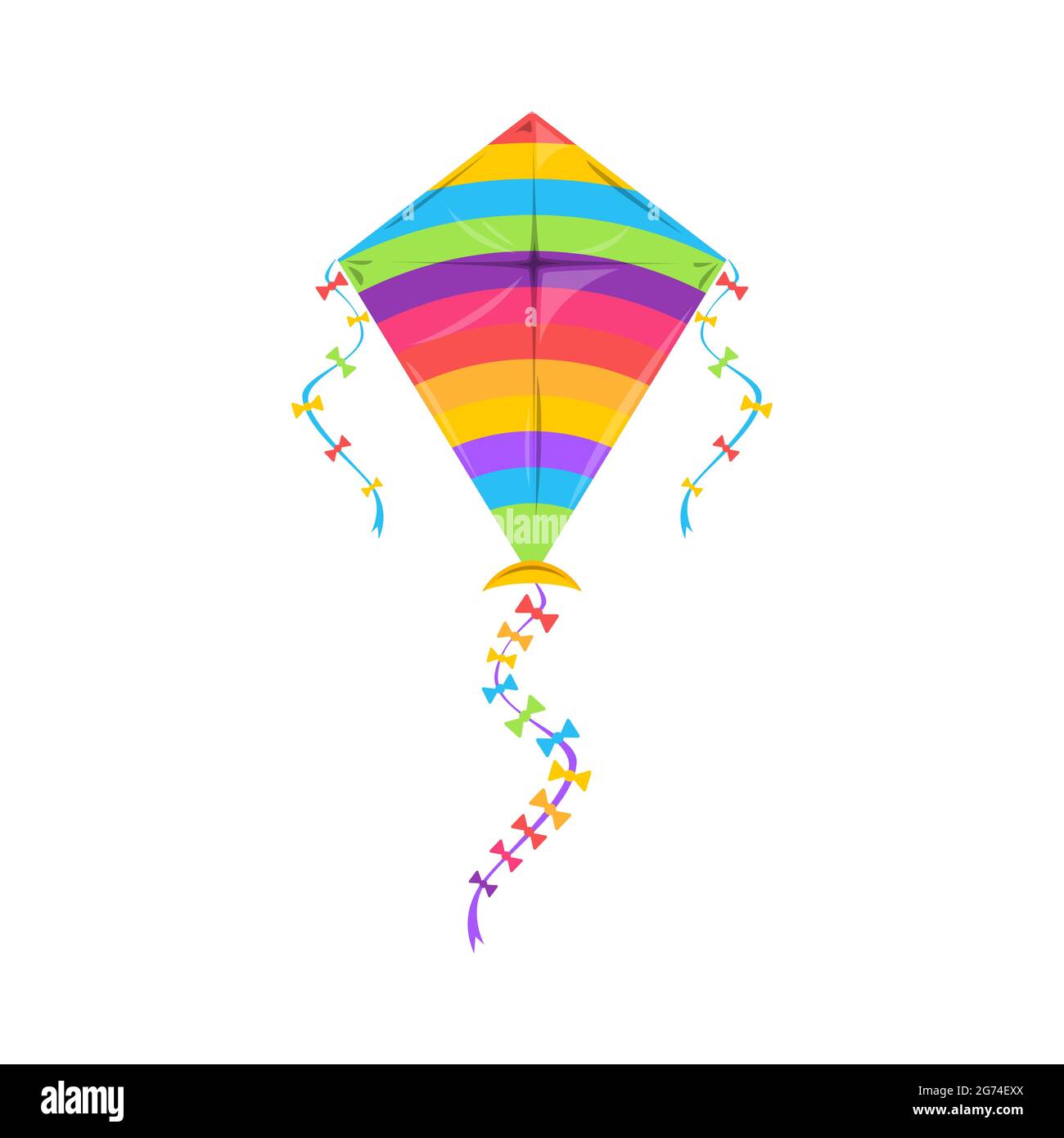 Kite volant Makar Sankranti festival, symbole des vacances indiennes isolé objet contrôlable dans kiteboarding kitesurf. Cerf-ciel vectoriel couleur cerf-volant avec s Illustration de Vecteur
