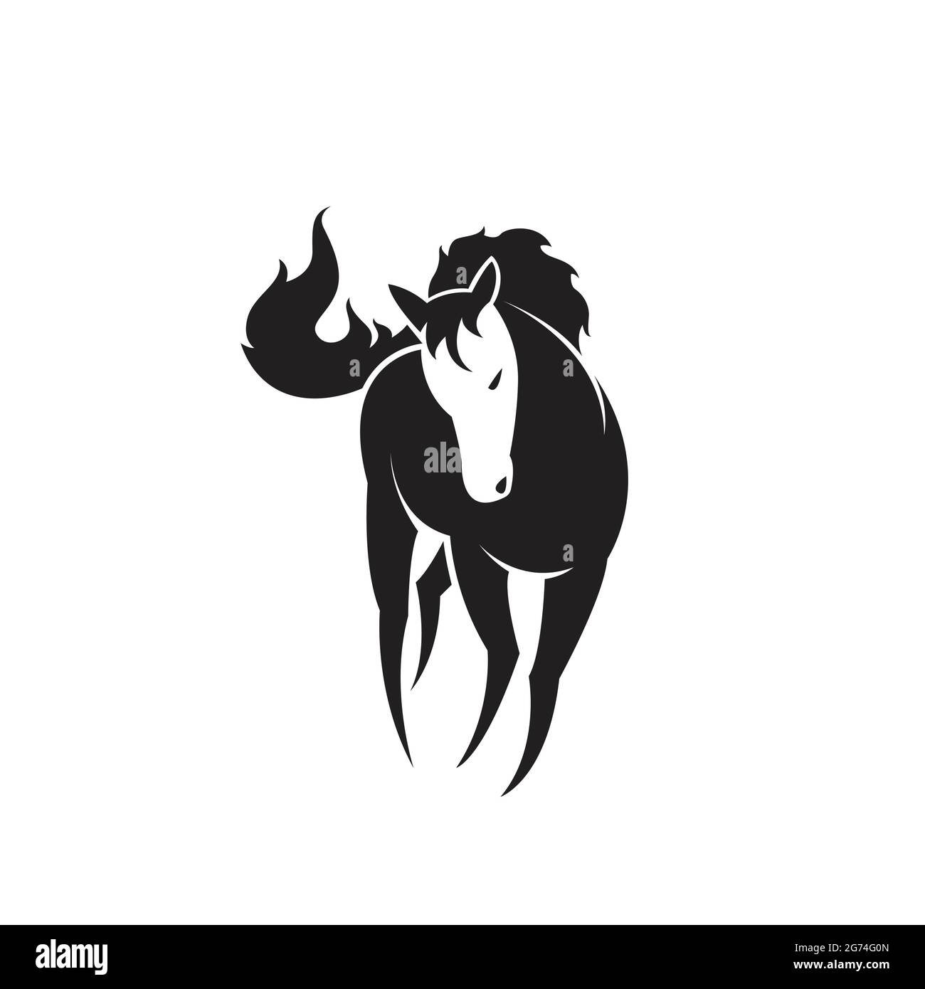 Vecteur de conception de cheval sur fond blanc. Illustration vectorielle superposée facile à modifier. Animaux sauvages. Animal. Illustration de Vecteur