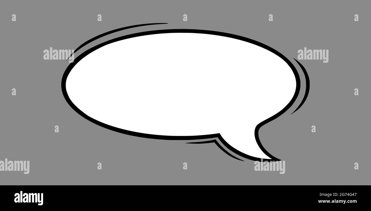 Bulle de dialogue dans le style comique. Bulle de parole ovale isolée sur fond gris. Illustration vectorielle dessinée à la main Illustration de Vecteur