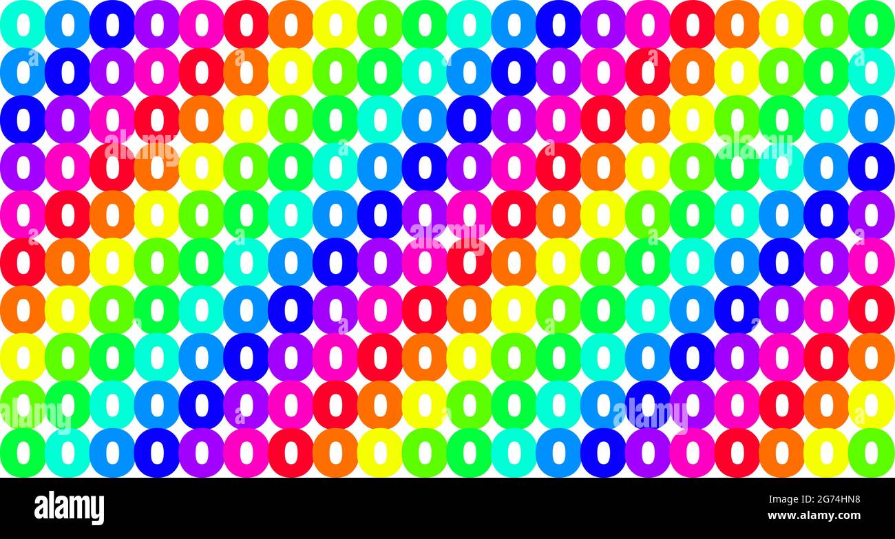 Fond d'écran arc-en-ciel fait de 0 ou zéro coloré pour le bureau et le site Web Illustration de Vecteur