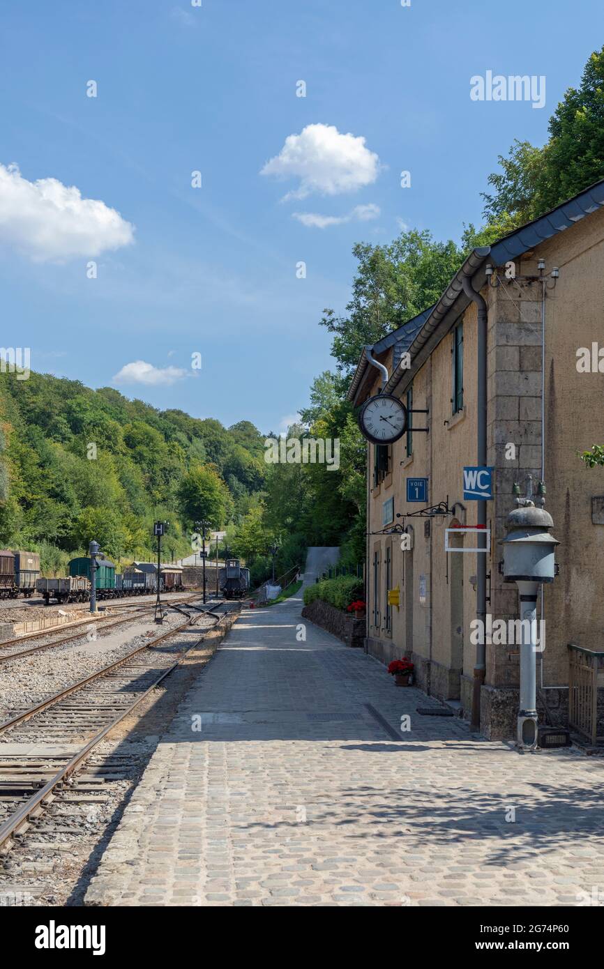 Europe, Luxembourg, près de Differdange, gare de fond-de-gras, partie du musée industriel en plein air du parc Minet Banque D'Images