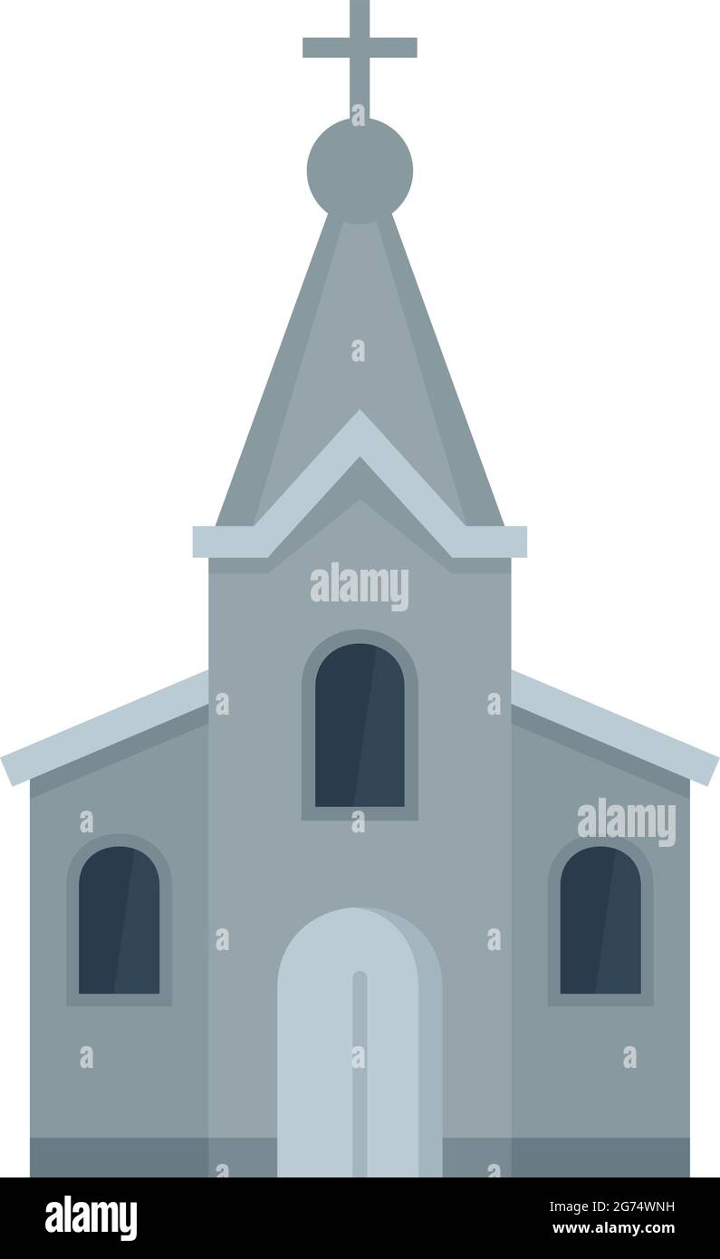 Icône église en pierre vecteur isolé plat Illustration de Vecteur