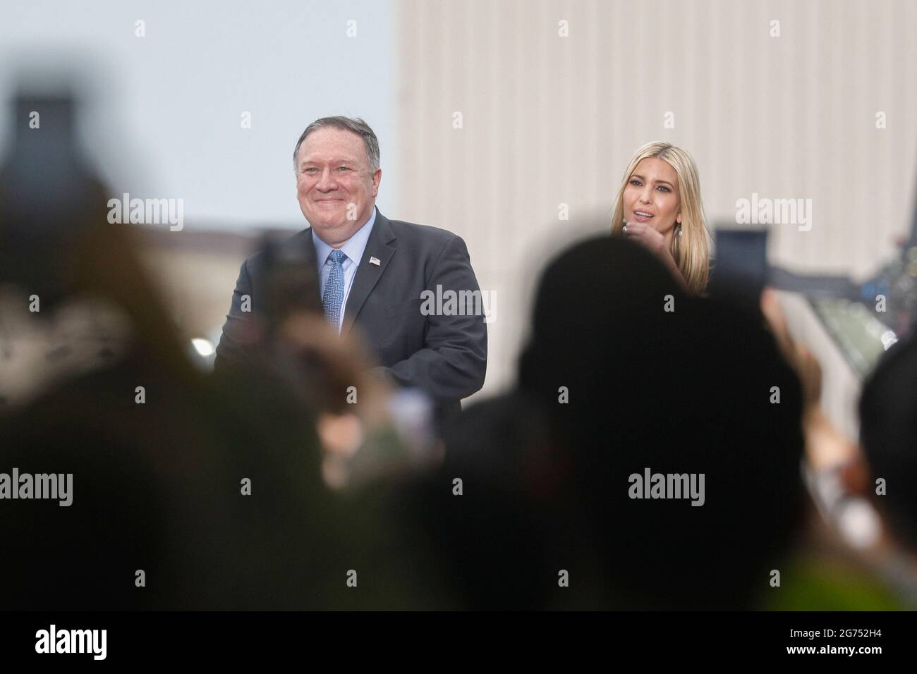 Le 30 juin 2019-Osan, le secrétaire sud-coréen mike pompeo et Ivanka Trump assistent à la réunion militaire américaine de leur base aérienne militaire d’Osan, en Corée du Sud. Banque D'Images