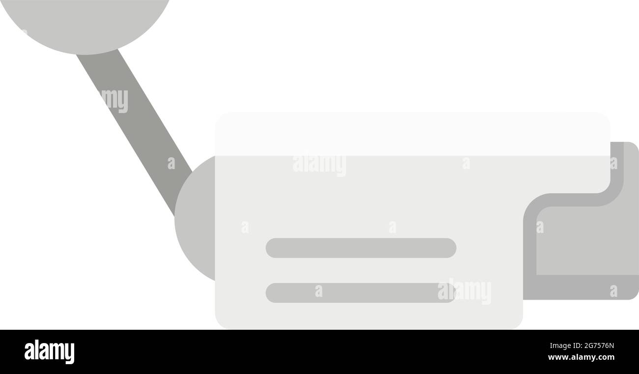 Icône caméra de sécurité extérieure vecteur isolé plat Illustration de Vecteur