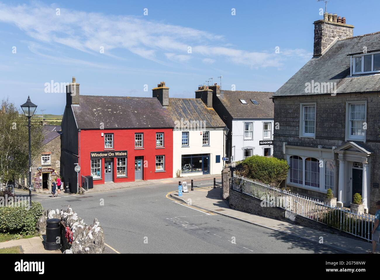 Boutiques dans le centre-ville, St David's, Pembrokeshire, pays de Galles, Royaume-Uni Banque D'Images