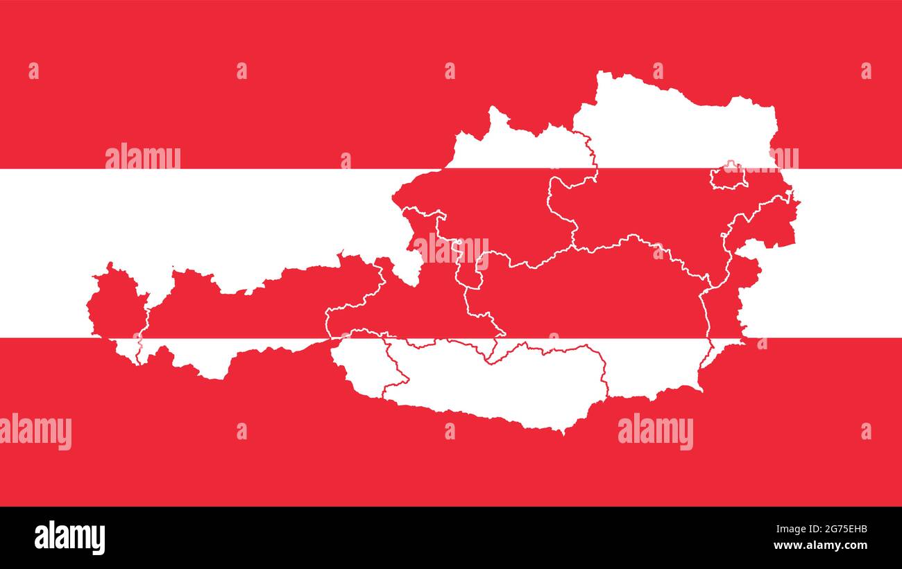 Drapeau national de l'Australie avec carte des régions administratives frontière à l'intérieur, illustration vectorielle multicolore détaillée. Illustration de Vecteur