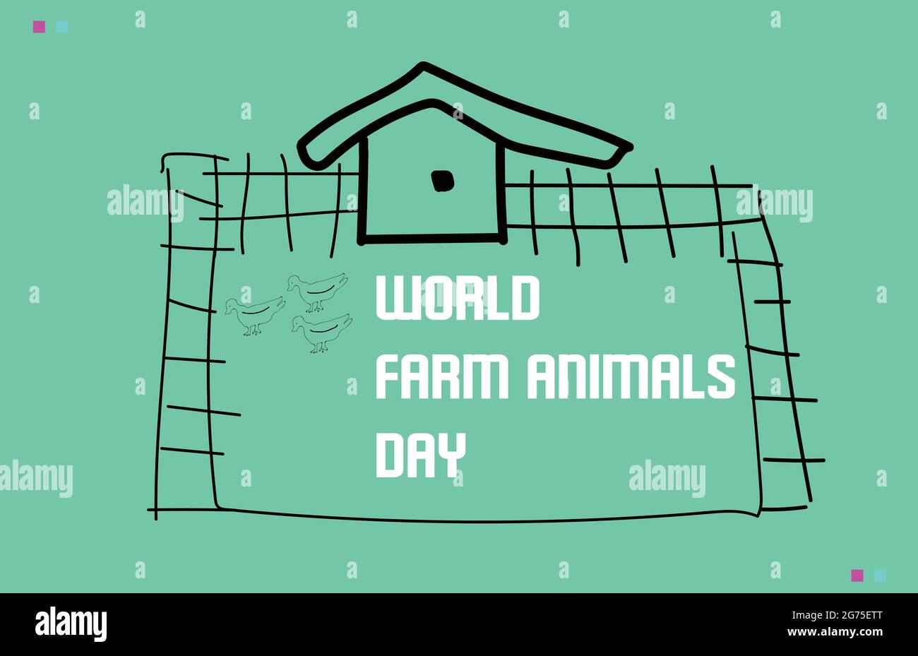 Modèle vectoriel de la Journée mondiale des animaux de ferme Illustration de Vecteur