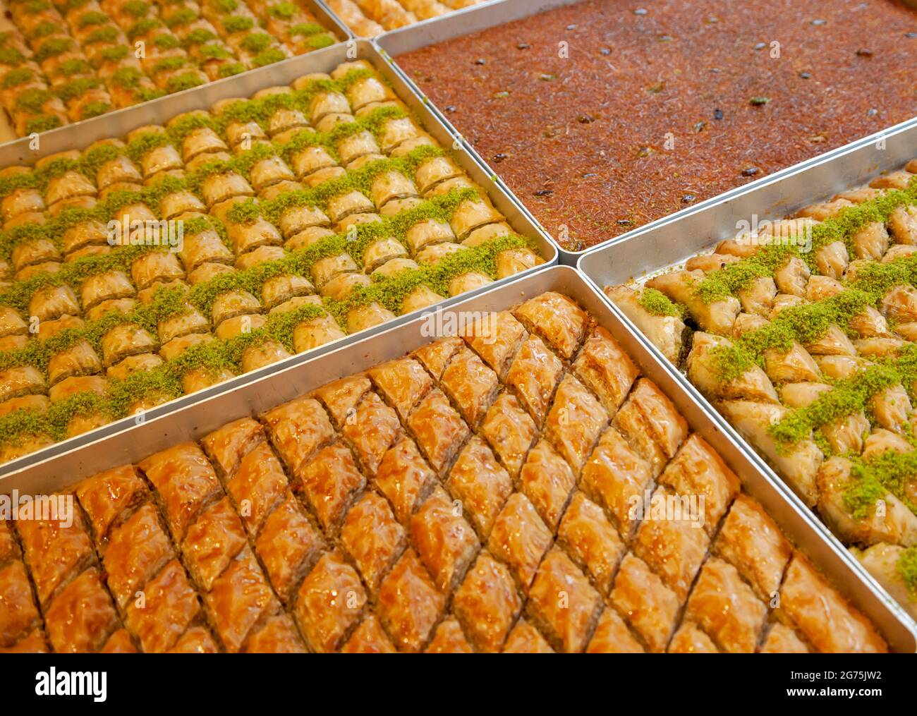 Différents types de desserts avec du baklava Banque D'Images