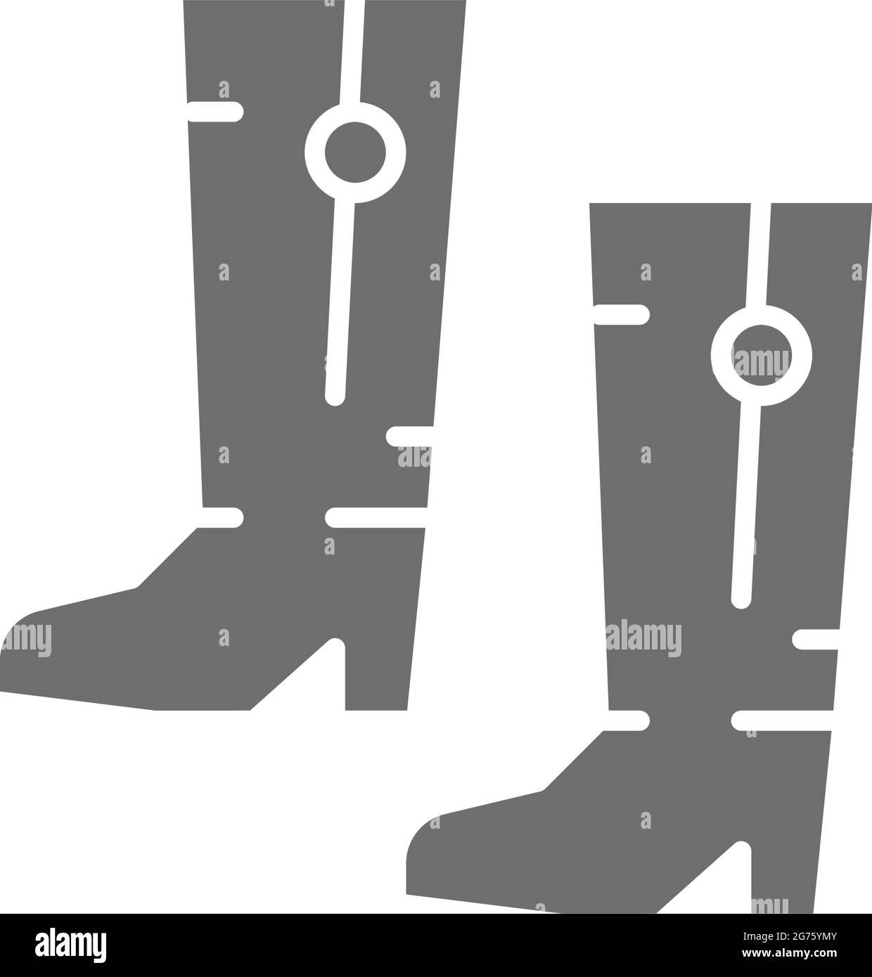 Chaussures nationales ukrainiennes, bottes ethniques traditionnelles, icône grise. Illustration de Vecteur