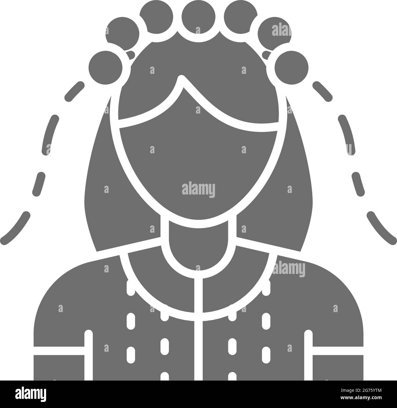 Femme ukrainienne en robe nationale traditionnelle, icône grise mariée. Illustration de Vecteur