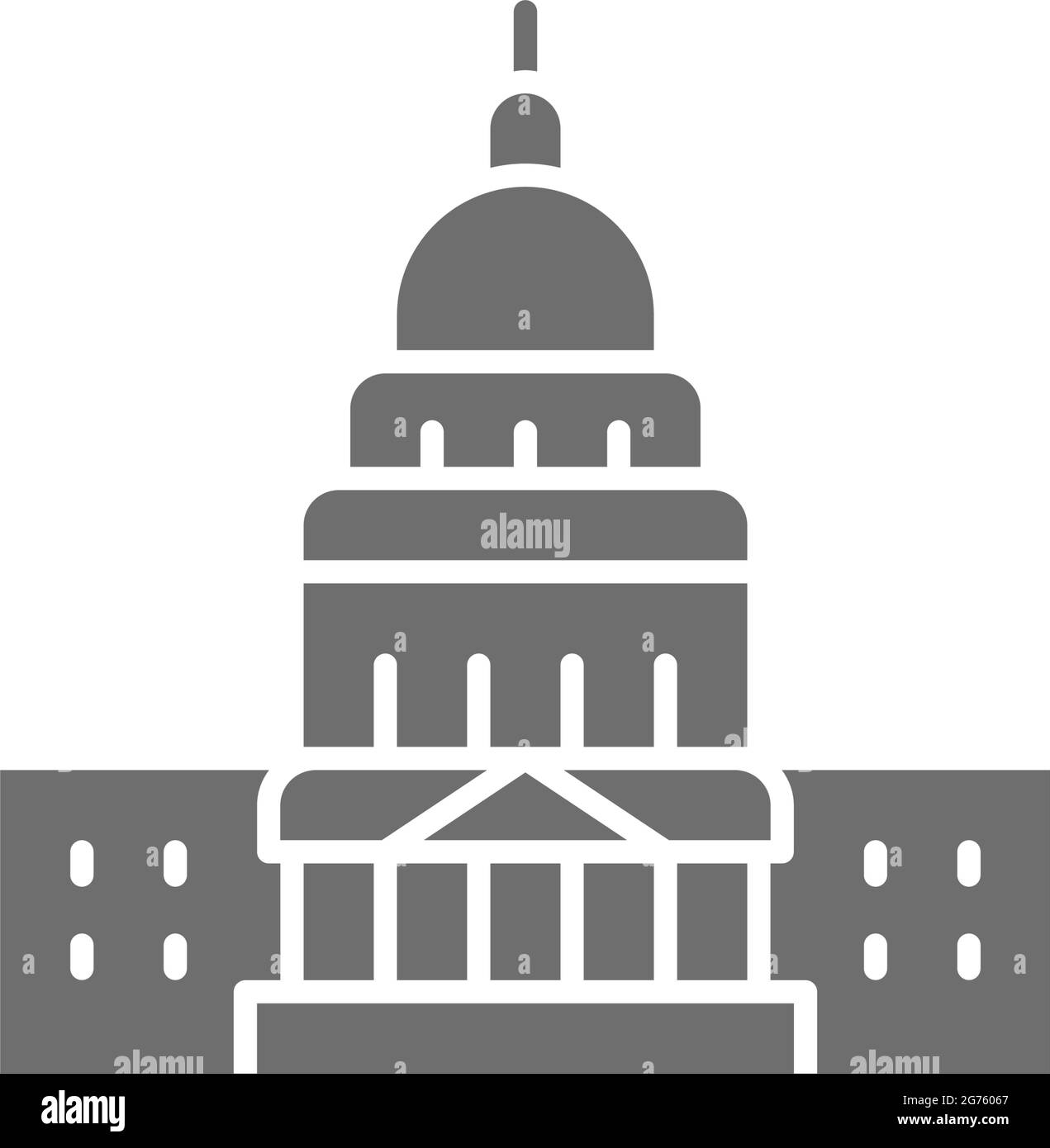 Capitole des États-Unis, célèbre icône grise des bâtiments américains. Illustration de Vecteur