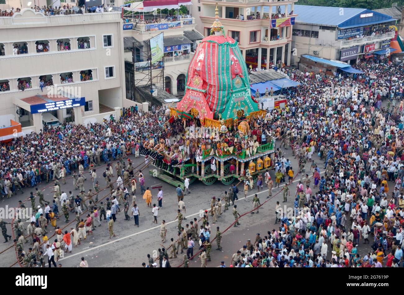 char tirant à puri odisha inde pendant le festival de ratha yatra Banque D'Images