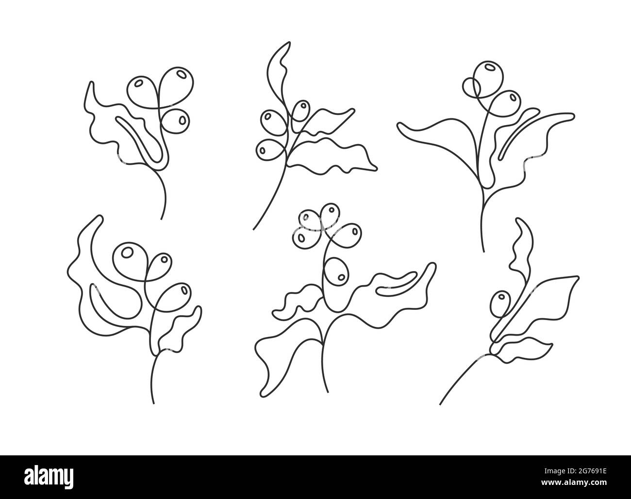 Ensemble de nature vectorisation de ligne d'art. Arbre à café, branche, haricot. Logo abstrait dessiné à la main, flore tropicale sur fond blanc, collection de croquis. Imprimé bio simple Illustration de Vecteur Ensemble de nature vectorisation de ligne d'art. Arbre à café, branche, haricot. Logo abstrait dessiné à la main, flore tropicale sur fond blanc, collection de croquis. Imprimé bio simple Illustration de Vecteur