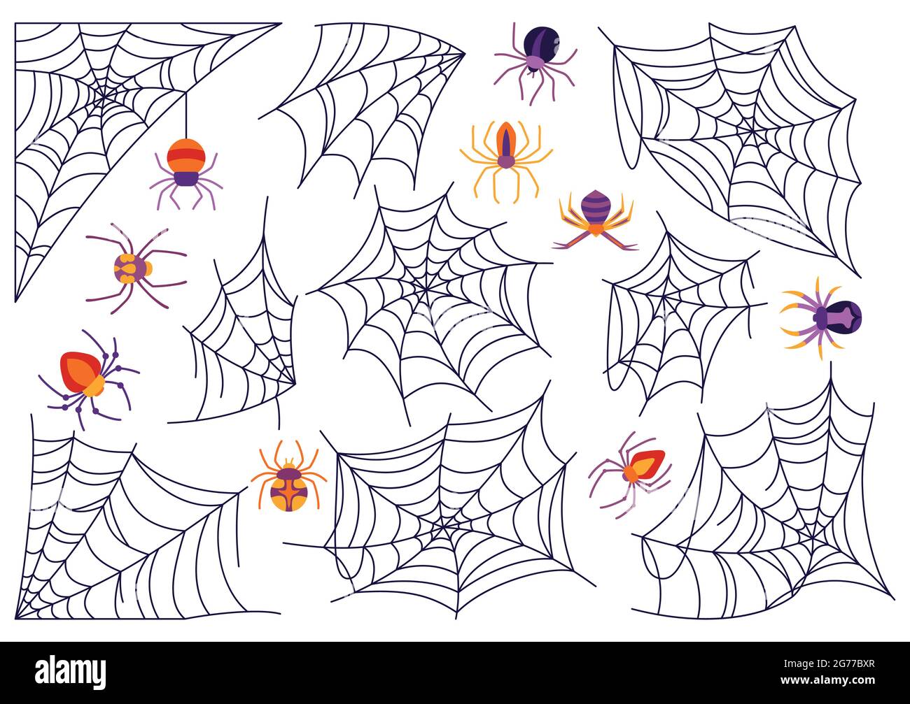 Dessin Dune Araignee En Couleur Pour Halloween Couleur toile d'araignée Banque d'images détourées - Alamy