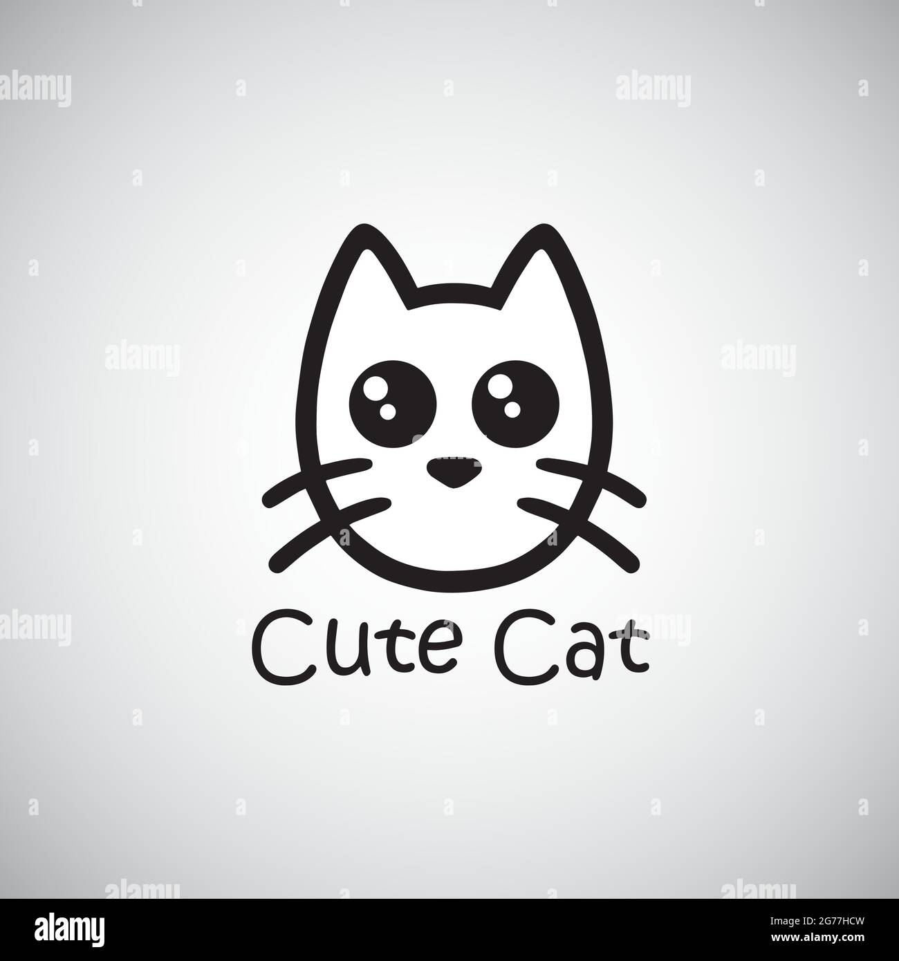 Logo chat mignon. Illustration du vecteur isolé noir Illustration de Vecteur