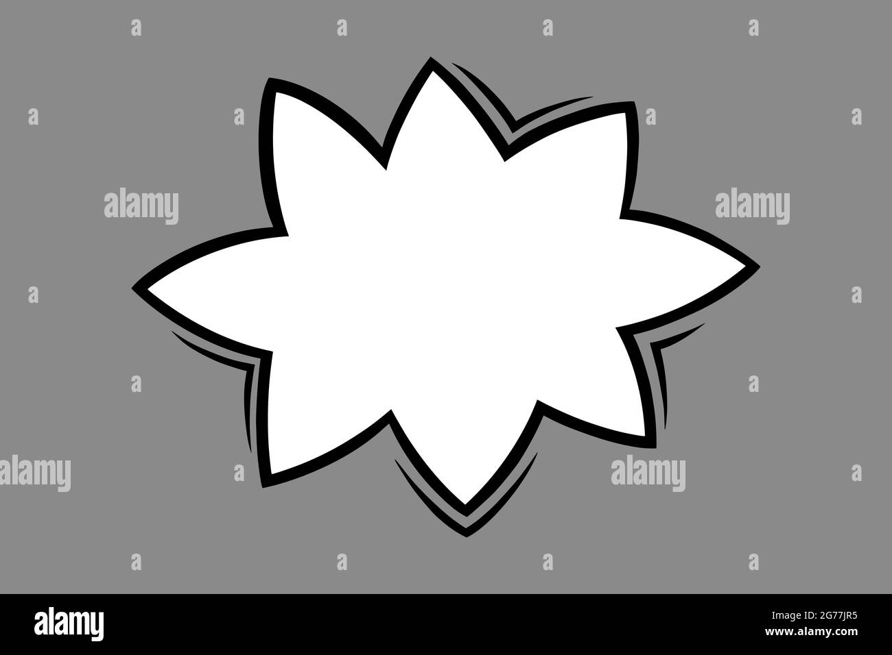 Bulle de la parole en étoile dans le style comique. Bulle de parole pour les commentaires et les cris isolés sur fond gris. Illustration vectorielle dessinée à la main Illustration de Vecteur