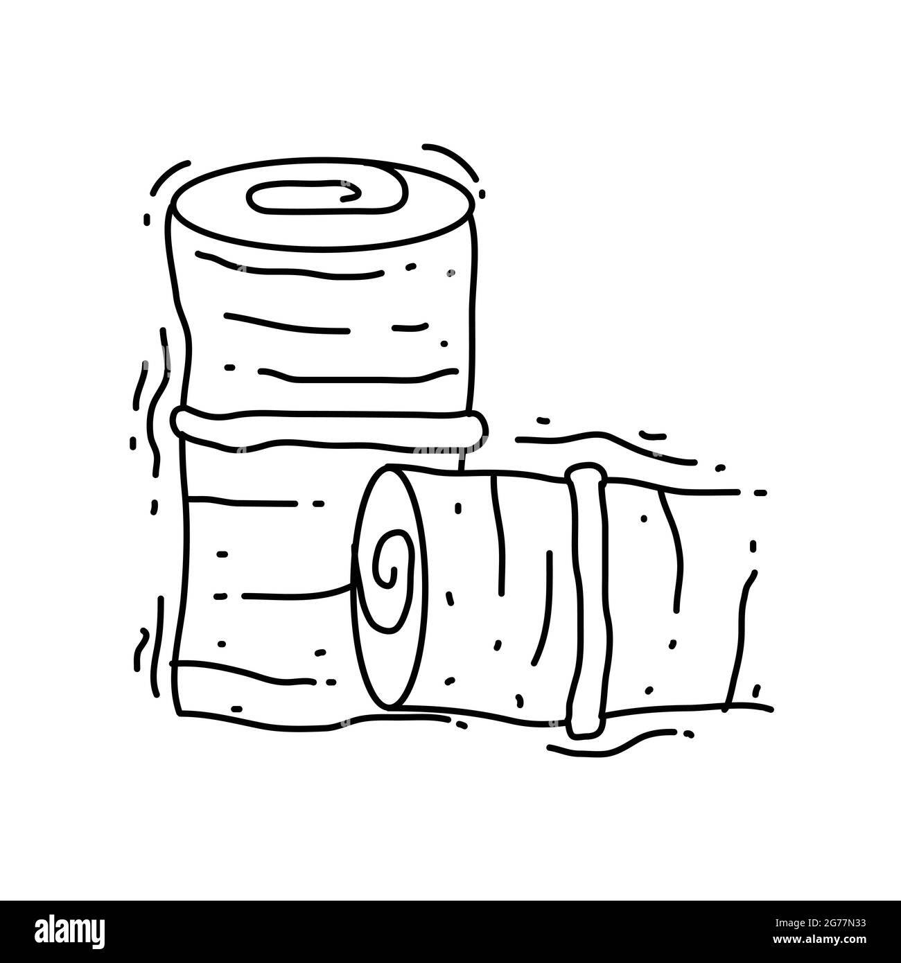 Icône de foin de l'agriculture. Jeu d'icônes dessinées à la main, contour noir, icône en forme d'oedle, icône en forme de vecteur. Illustration de Vecteur