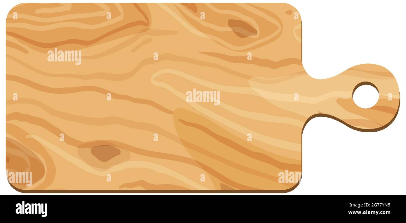 Illustration isolée d'une planche à découper en bois Illustration de Vecteur