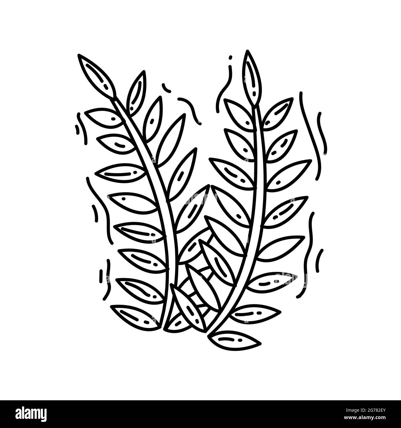 Icône de blé agricole. Jeu d'icônes dessinées à la main, contour noir, icône d'oedle, dessin d'icône de vecteur. Illustration de Vecteur