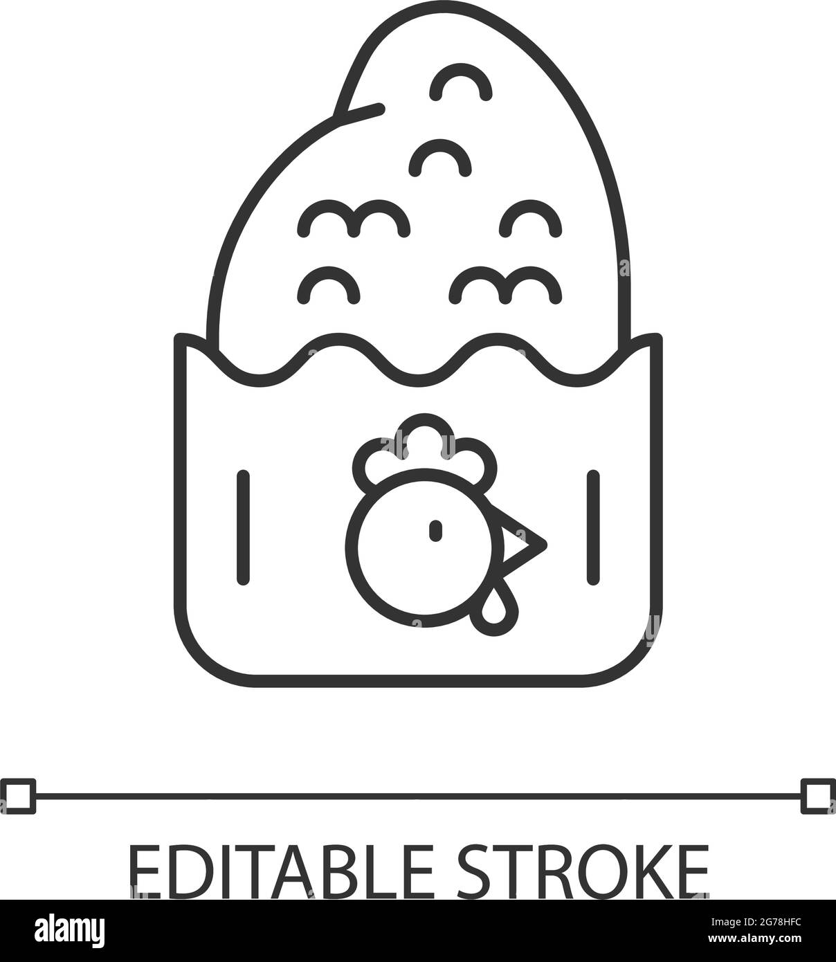 Icône linéaire en forme de côtelette de poulet croustillant Illustration de Vecteur