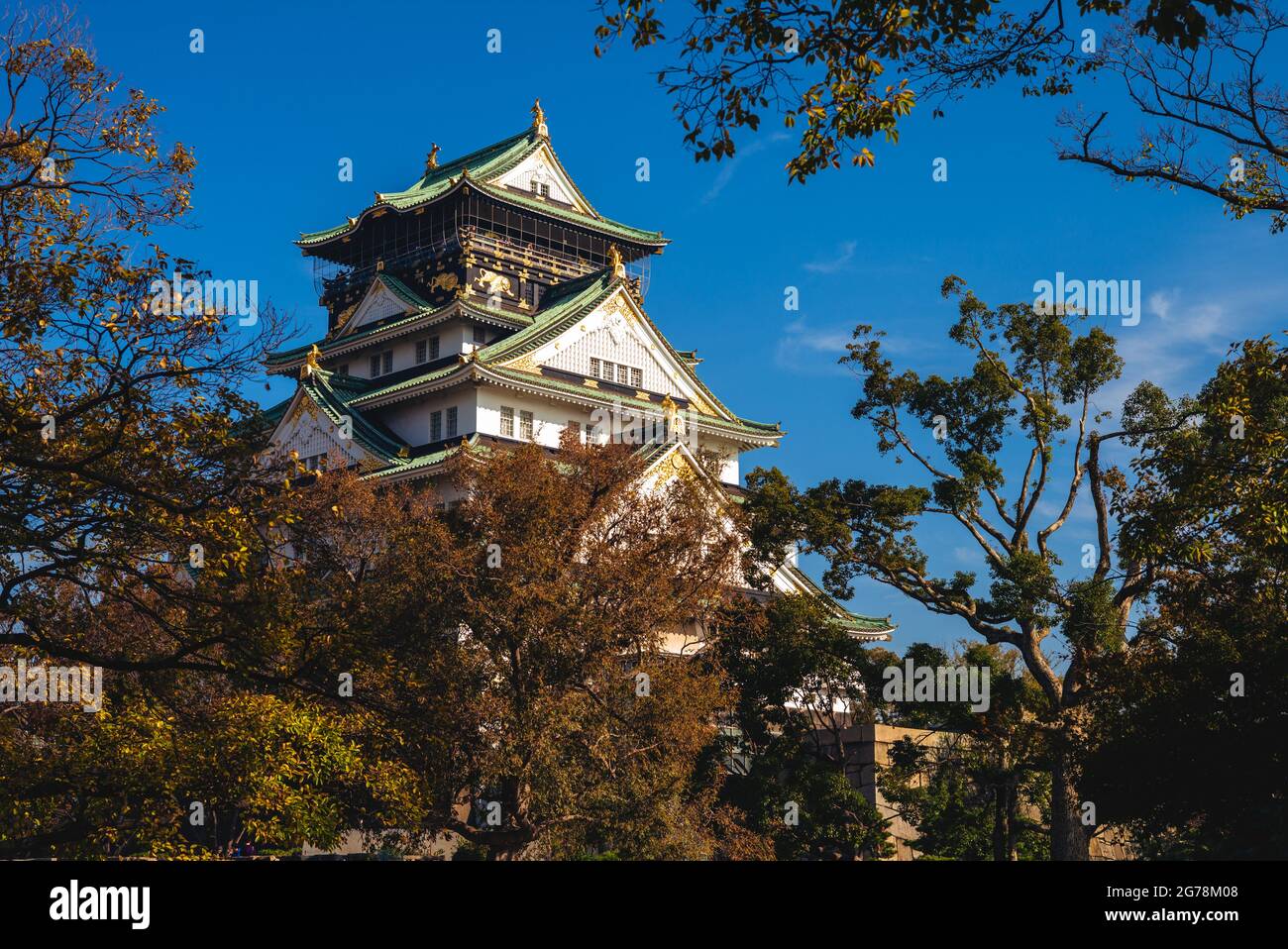 Main Keep, tenshu, du château d'Osaka à osaka ville, japon Banque D'Images
