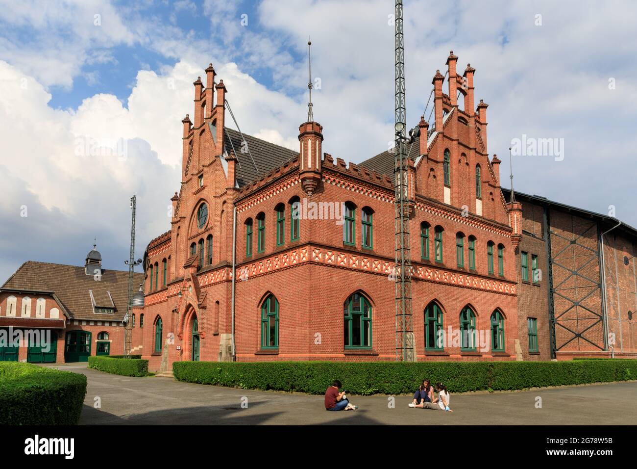 Bâtiment d'atelier, Zeche Zollern a restauré l'ancienne mine de charbon dur et de colliery, site du patrimoine industriel, Dortmund, Allemagne Banque D'Images