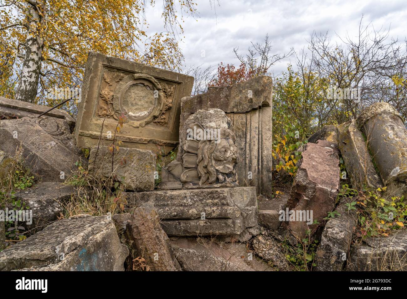 Europe, Allemagne, Sud de l'Allemagne, Bade-Wurtemberg, Stuttgart, Birkenkopf, la deuxième Guerre mondiale décombres sur le Birkenkopf Banque D'Images