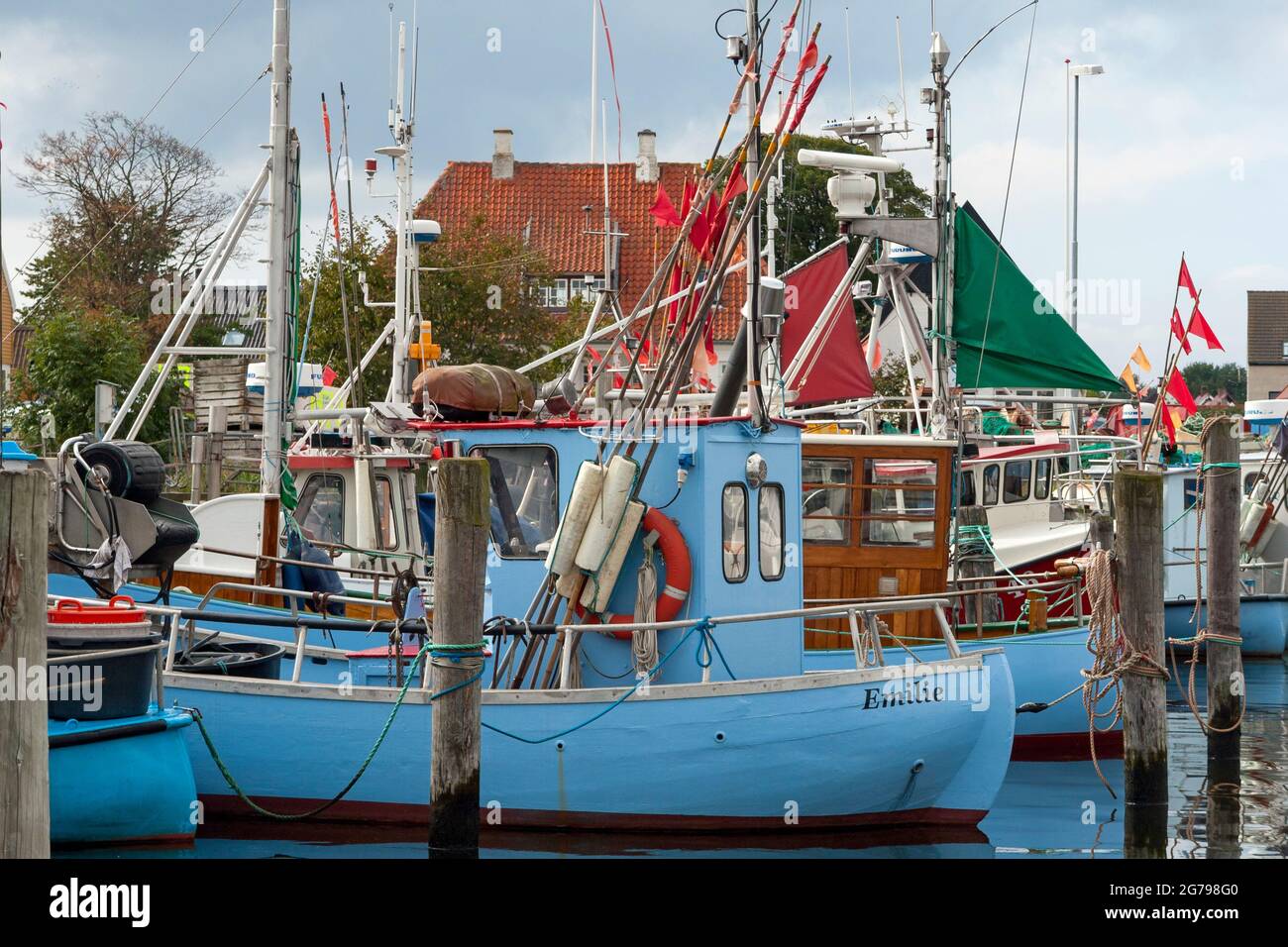 Danemark, île de la Zélande, Gribskov-Gilleleje, le plus grand port de pêche de l'île de la Zélande près de Gilleleje, station balnéaire et village de pêche dans le nord de la plus grande île de la mer Baltique. Banque D'Images