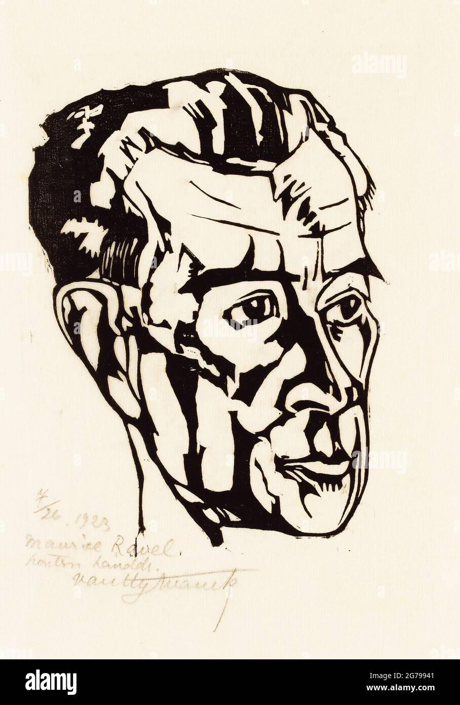 Portrait du compositeur Maurice Ravel (1875-1937). Musée : COLLECTION PRIVÉE. Auteur: Valentijn Edgar Van Uytvanck. Banque D'Images