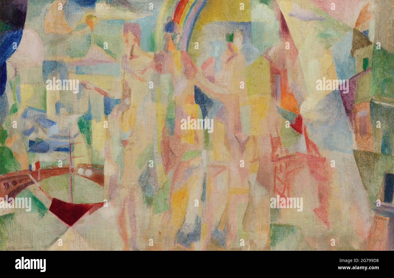 La ville de Paris, Esquisse. Musée : COLLECTION PRIVÉE. Auteur: Robert Delaunay. Banque D'Images